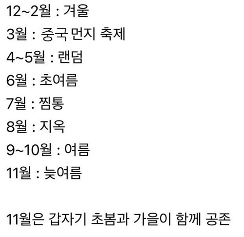 해외에서 한국 날씨를 분석했더니?
