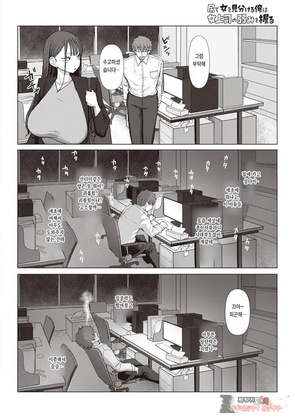 엉덩이로 여자를 구분가능한 내가 여상사의 약접을잡았다