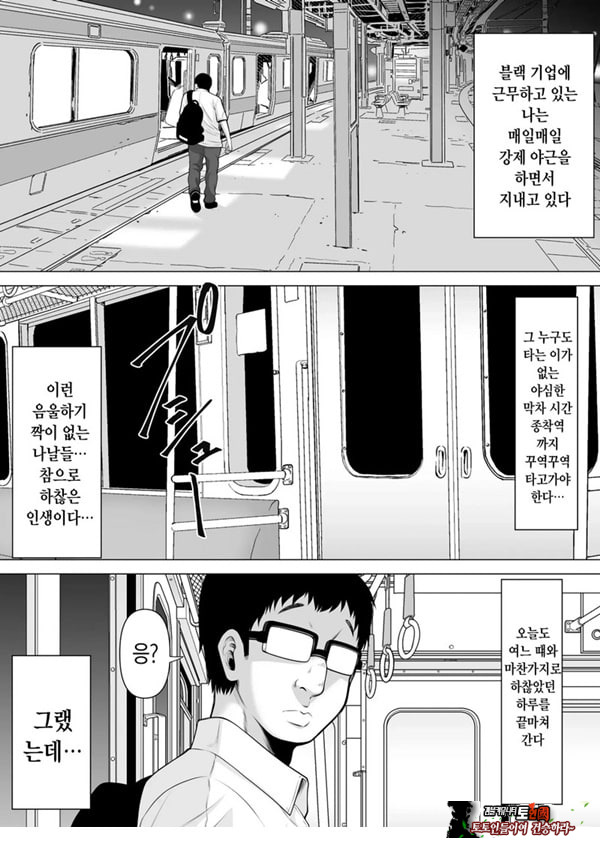막차를 탔더니 술에 떡실한 갸루가