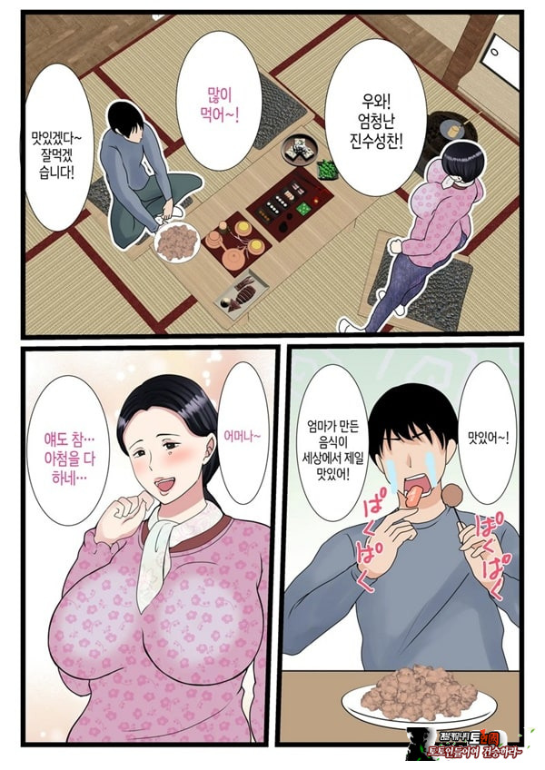 아들을 불끈불끈하게 만드는 시골의 엄마