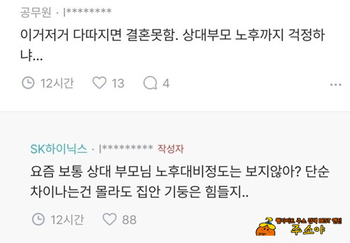 결혼을 망설이는 하이닉스녀