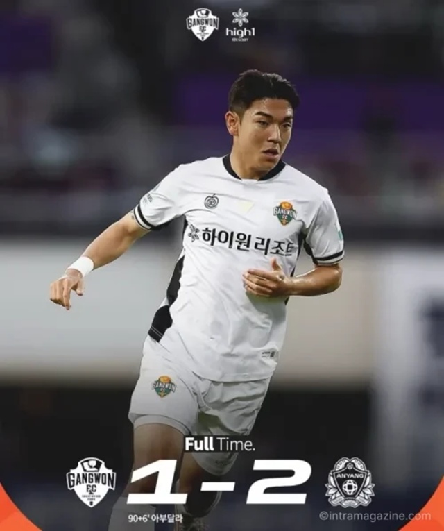 잘 싸웠다 강원FC, 안양 원정서 1-2 패배...구단 최다 9경기 무패 행진 마감