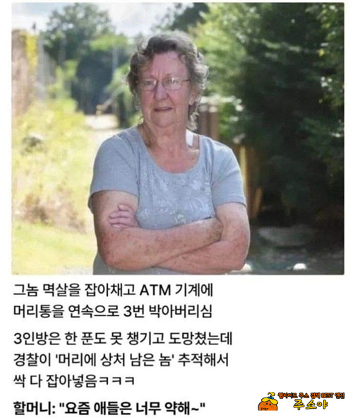강도 3명에게 공격당한 77세 할머니 강도 3명에게 공격당한 77세 할머니